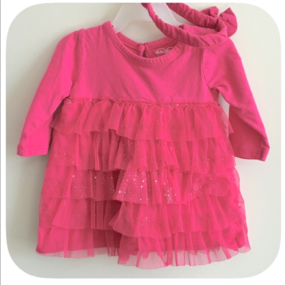 ❤Pink sparkly Childrens Place ruffle dress